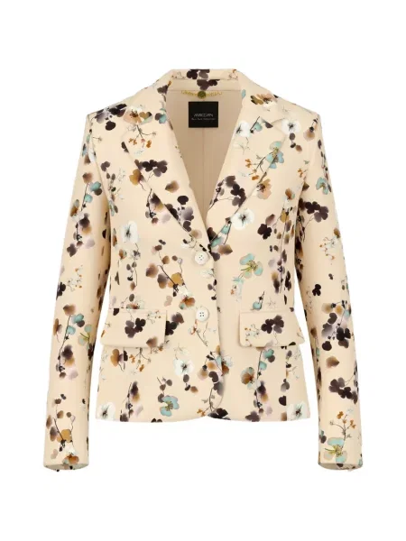 Sacou Marccain cu model floral cu imagine cu rever galben
