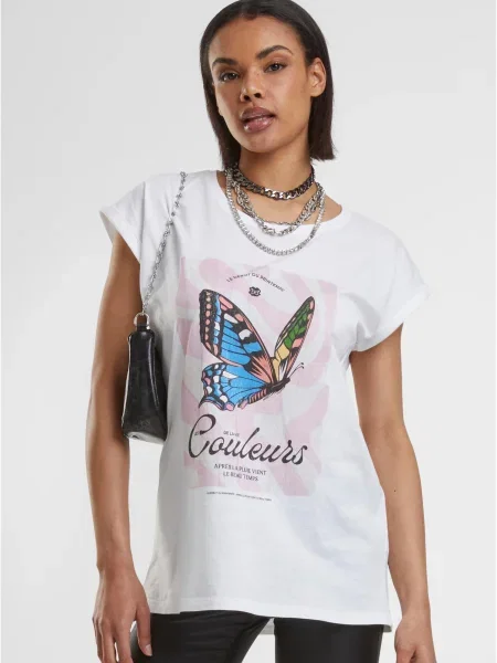 Merchcode Tricou Couleurs albastru / verde / roz alb