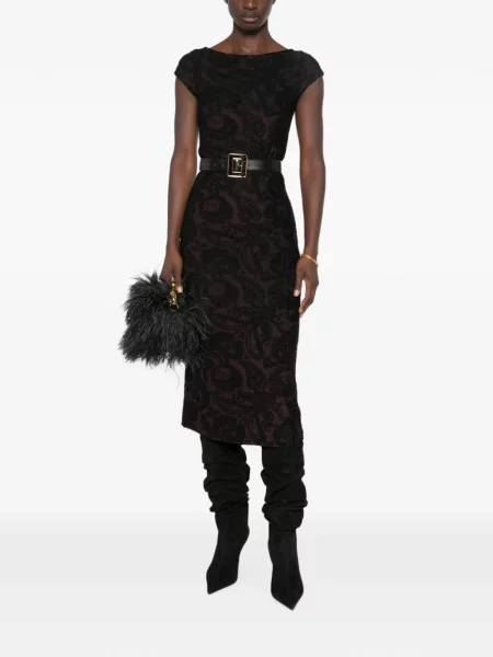 Rochie midi Etro cu model paisley negru
