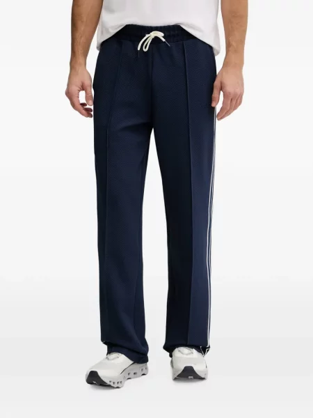Pantaloni Guess cu dungi alergare albastru