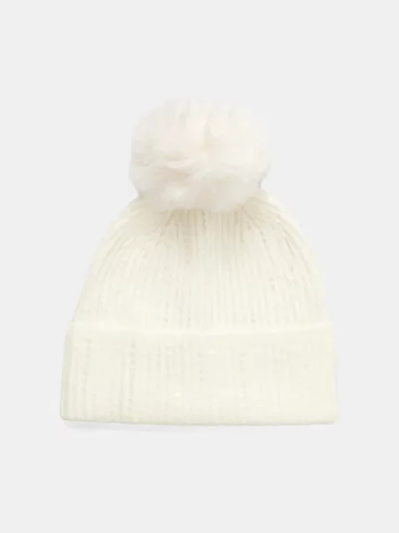 Шапка с вълна Morgan бежово