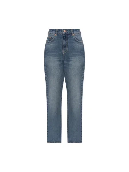 Jeansy straight leg Emporio Armani niebieskie