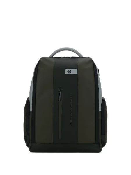 Rucsac Piquadro din piele cu imagine verde