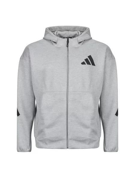 Bežecká bunda Adidas s kapucňou sivá