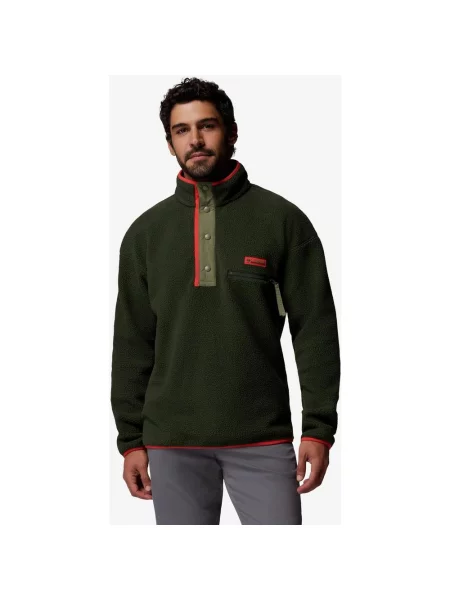 Polar Columbia Helvetia II Half Snap zielony ciemny XS czerwony