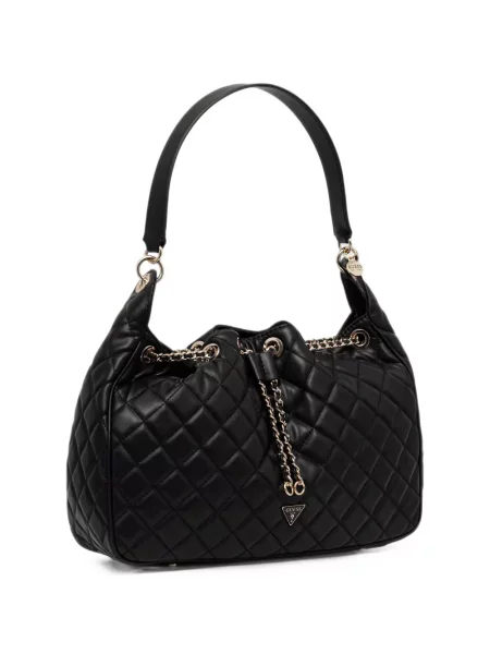 Matlasat geanta hobo Guess negru