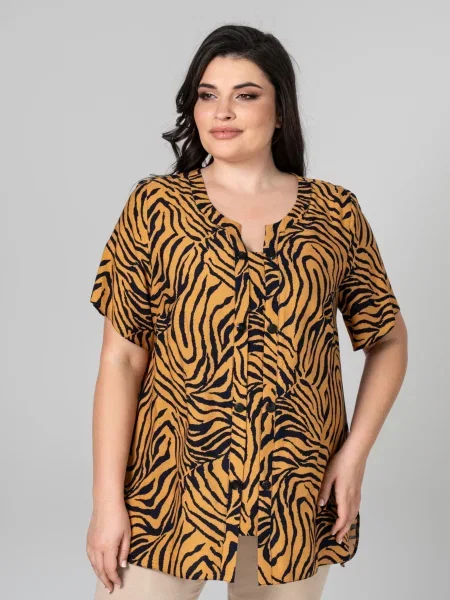 Блуза All Posa світло-коричневий бавовна/поліестер коричнева