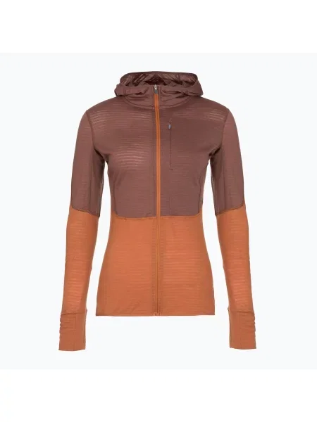Női trekking pulóver icebreaker Merino Realfleece Descender Zip Hoodie dusty clay Merino Realfleece Descender Zip Hoodie rózsaszín