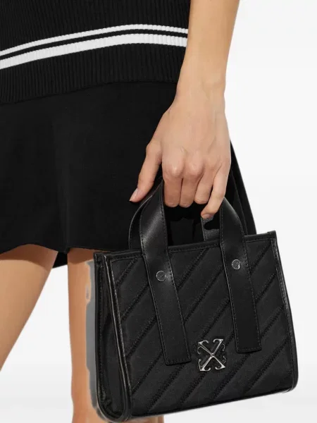 Matlasat geantă shopper Off-white alb