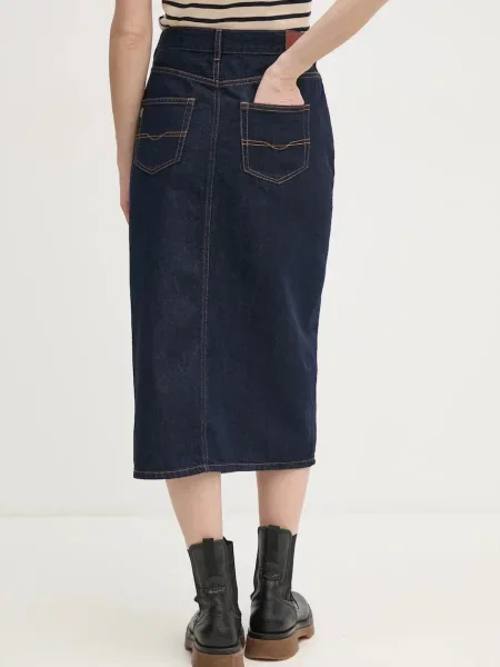 Džínová sukně Pepe Jeans MIDI SKIRT HW tmavomodrá midi