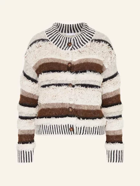 Mrs & Hugs Pletený Kardigan S Alpakou brown melange hnědý