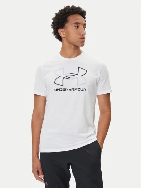 Pánske tréningové tričko Under Armour GL Foundation Update white/mod gray/black biela