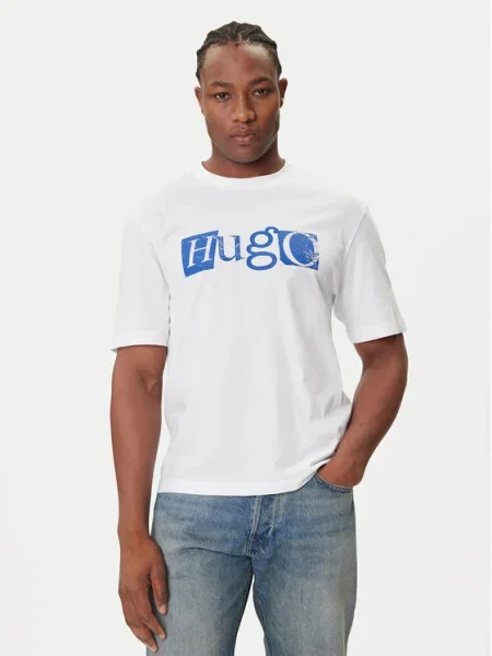 Тениска Hugo Blue с принт бяло