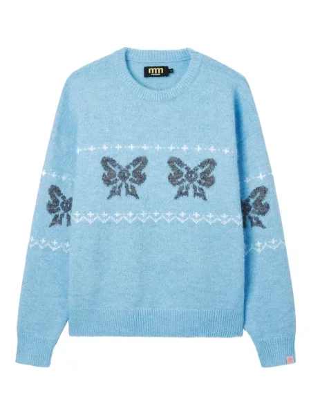 Pulover Mini Cream cu funde albastru