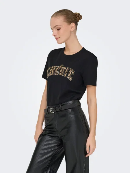 ONLY Tricou ONLDITTE ciocolatiu / maro mokka negru