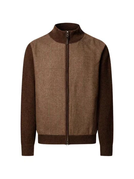 Cardigan Hackett London în carouri maro