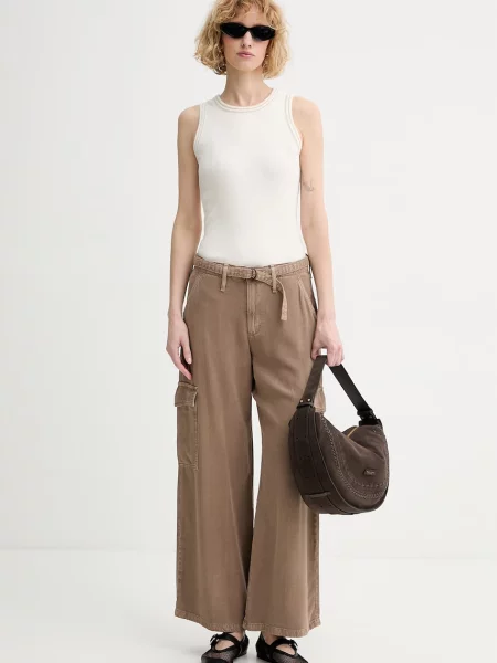 Levi's hlače z lyocellom BAGGY DAD CARGO rjava