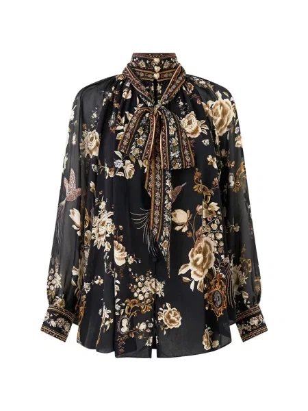 Bluză Camilla cu funde negru