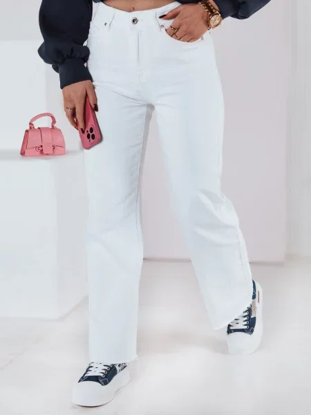 Spodnie jeansowe baggy LUXEFLOW Dstreet białe