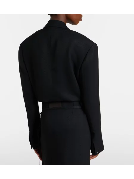 Decupat geacă Calvin Klein Collection cu dungi negru