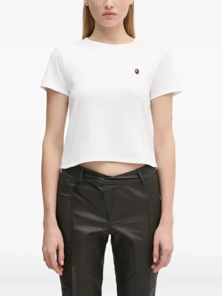 Cropp top A Bathing Ape® cu broderie alb