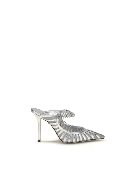Klapki Jimmy Choo tiulowe szare