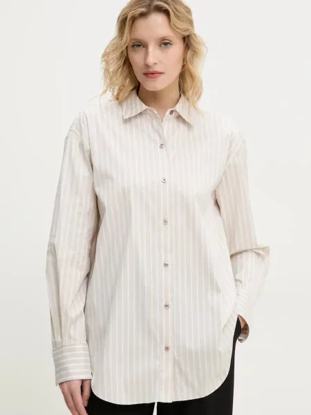 Theory cămașă femei cu guler clasic regular bej