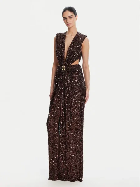 Elisabetta Franchi Официална рокля кафяв
