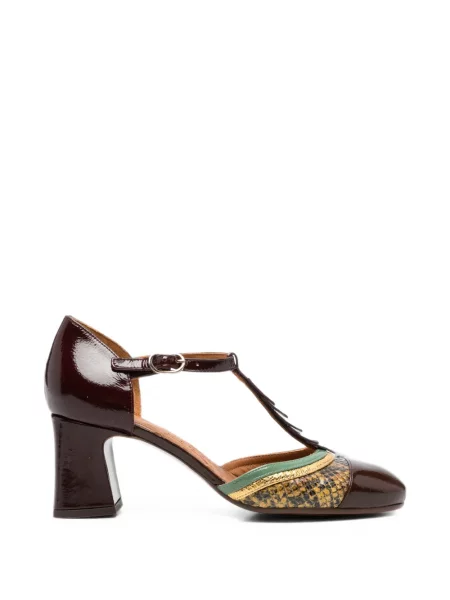 Pantofi cu toc Chie Mihara din piele cu model piele de șarpe maro