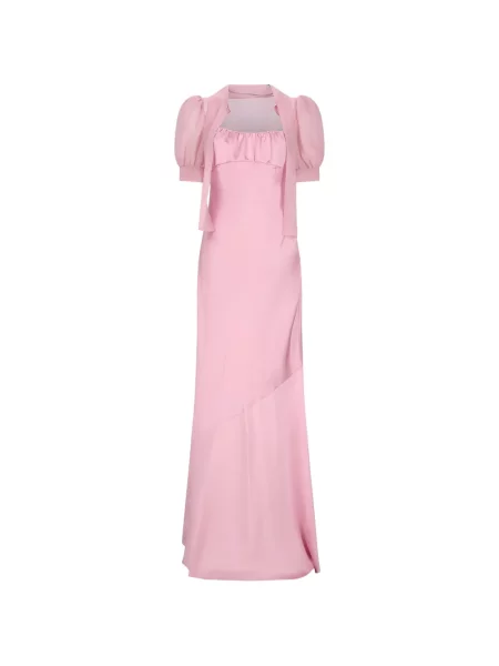 Krótka sukienka maxi Alessandra Rich garniturowa różowa