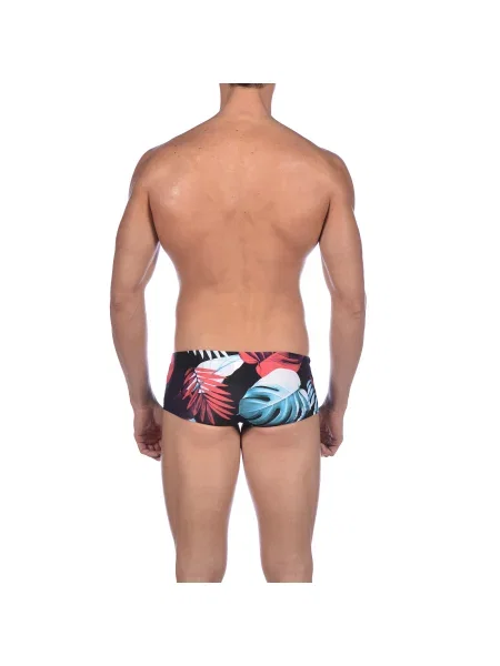 Kąpielówki na basen Arena Tropical Leaves Low Waist Short czarne
