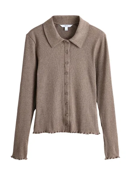 Next Geacă tricotată pământiu