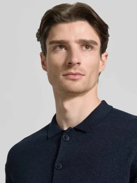 Koszula casualowa z rękawem o dł. model BELLS' Casual Friday granatowa