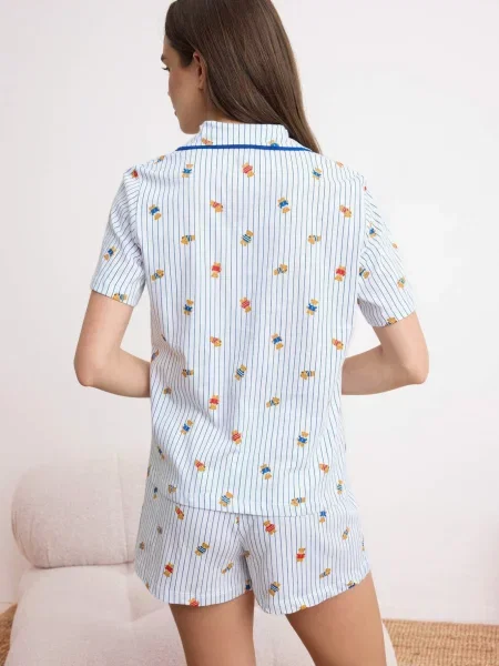 Trendyol Kraťasy modrá / hnedá biela