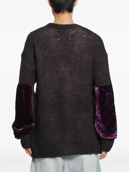 Lung cardigan Maison Margiela de catifea maro