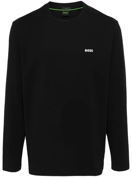 Lung tricou Boss cu autograf negru