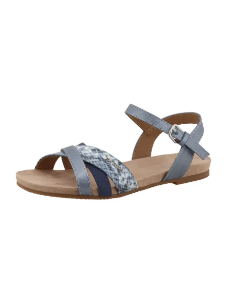TOM TAILOR Sandale bleumarin / opal alb