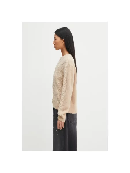 Sweter Maison Kitsune wełniany beżowy
