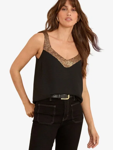 Top Love & Roses negru