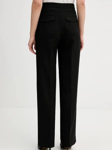 Kalhoty Tommy Hilfiger high waist černá