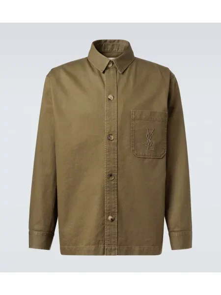 Ленена риза Saint Laurent зелено
