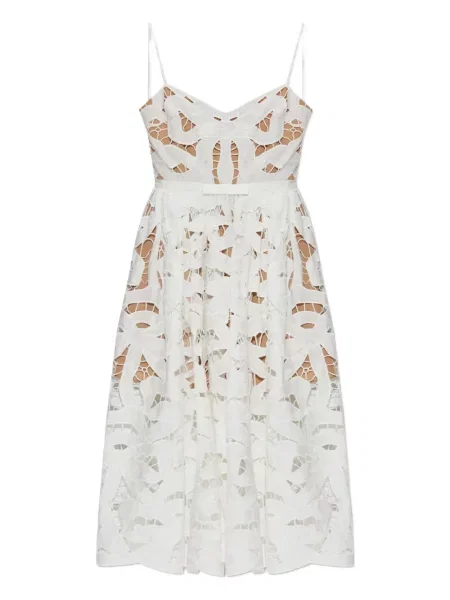 Костюм рокля Self-portrait с панделка бяло