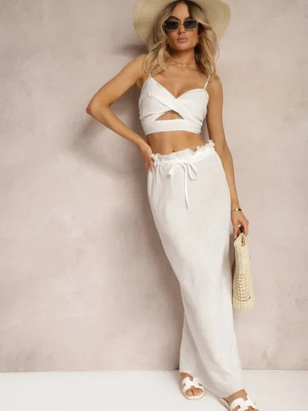 Fustă cu în Talie Tiamantee albă