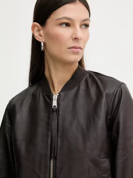 Кожаная куртка Allsaints черная