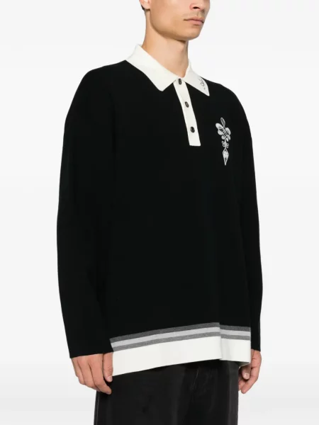 Ριγέ polo Amiri με αυτόγραφο μαύρο