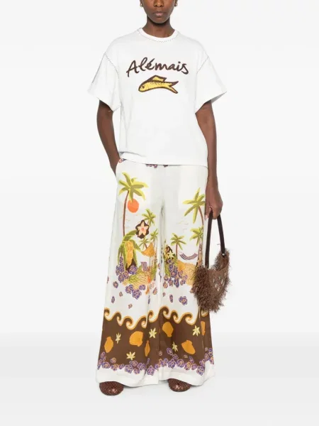 Tricou Alemais cu broderie alb