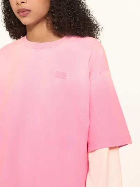 Ganni Koszulka Z Długim Rękawem Oversize rosa