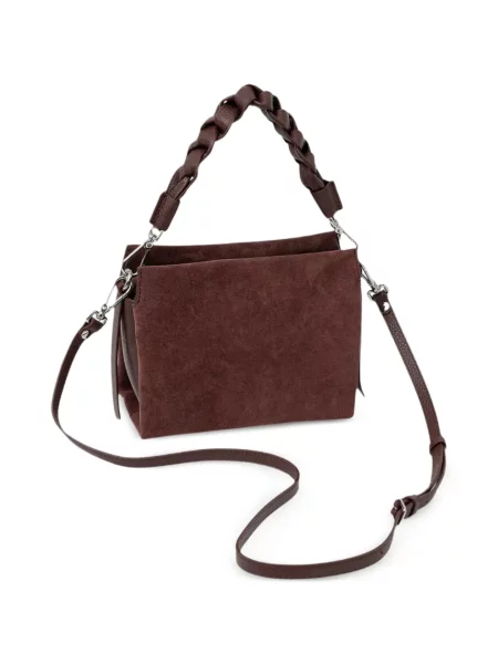Τσάντα shopper Coccinelle σουέτ πλεγμένο καφέ