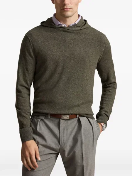 Кашмирен пуловер Rlx Ralph Lauren с качулка зелено