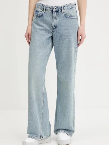 Дънки Karl Lagerfeld Jeans със стандартна талия синьо
